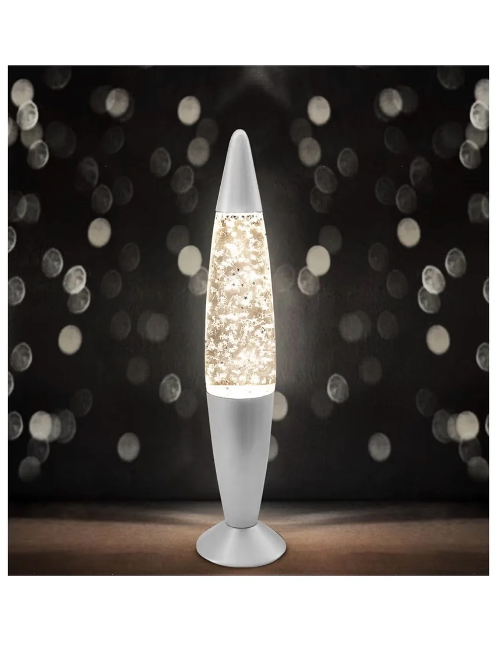 SPECTACULAR Silver Star Glitter Liquid Lava Lamp - 16” Size!